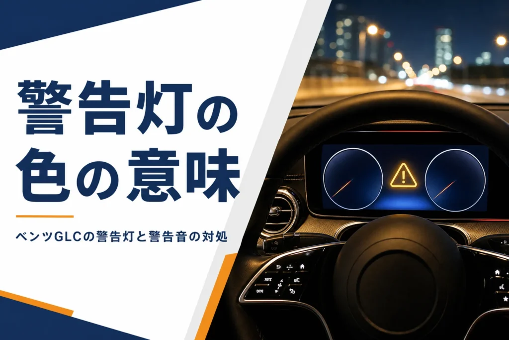 デジタルメーターに黄色い警告マークが点いたベンツGLCの警告灯の記事のアイキャッチ