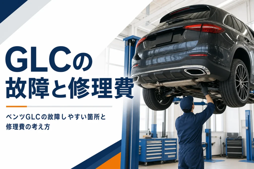 整備工場で点検を受けるミドルサイズSUVのイメージ