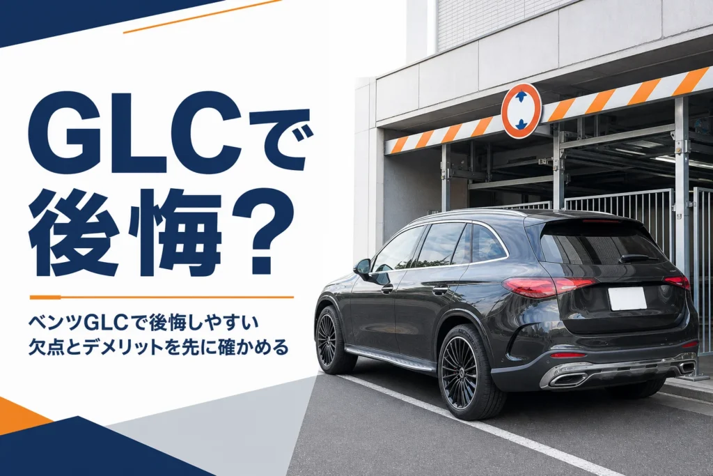 機械式駐車場の入口の前に停まったミドルサイズSUVのイメージ