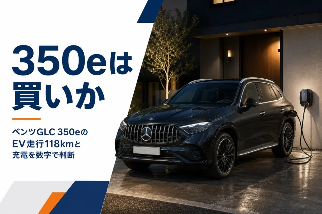自宅の駐車場で充電中のGLC 350eのイメージ