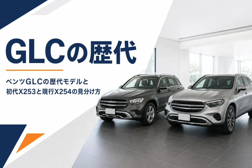 旧型と新型のミドルサイズSUVを並べたベンツGLCの歴代モデル記事のアイキャッチ