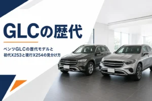 旧型と新型のミドルサイズSUVを並べたベンツGLCの歴代モデル記事のアイキャッチ